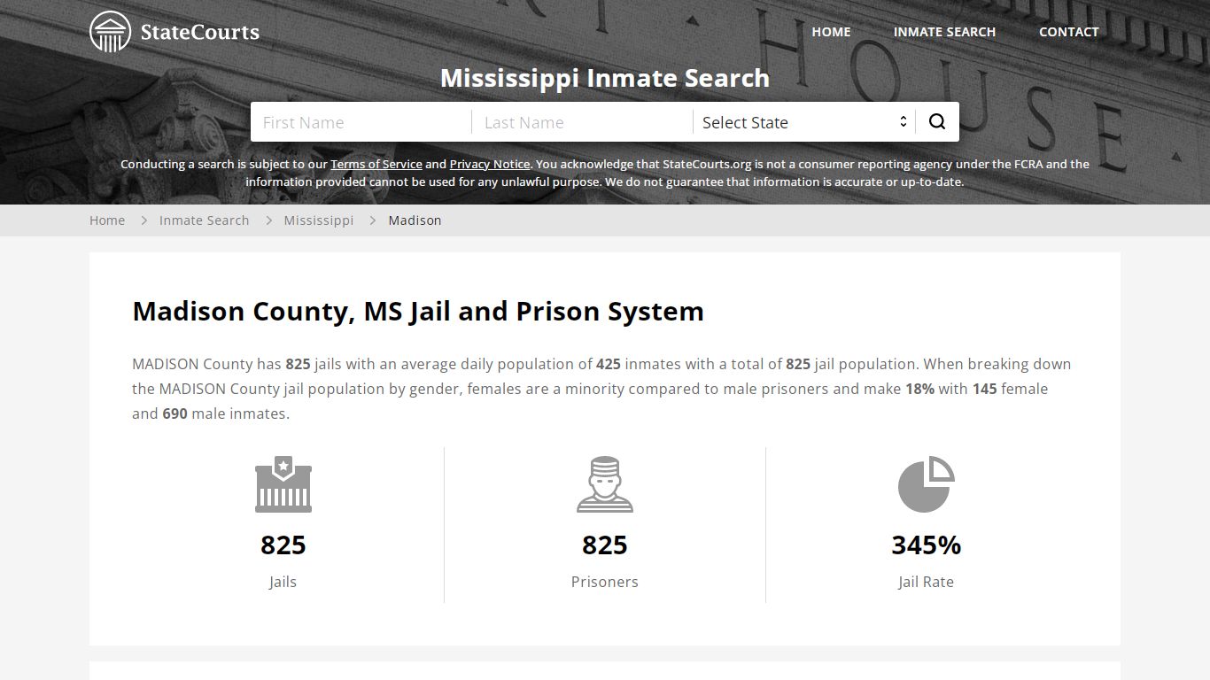 Madison County, MS Inmate Search - StateCourts