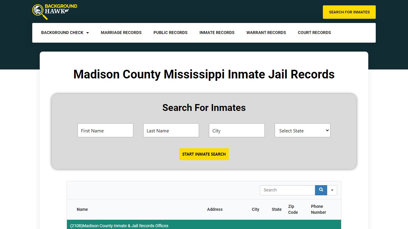 Inmate Jail Records in Madison County , Mississippi